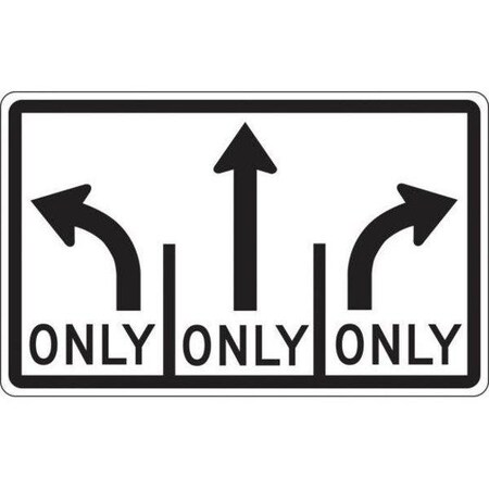 Accuform LANE GUIDANCE SIGN LEFT LANE 12 in  X FRR649RA